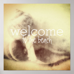 beach house welcome poster wall art