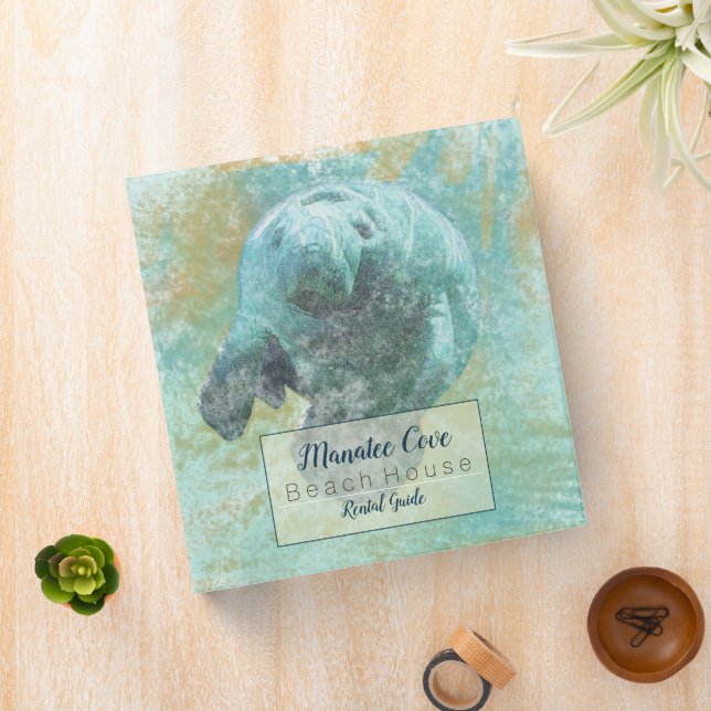 Beach House With Manatee Artwork | Guest Binder (In Situ)