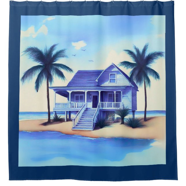 Beach House with Palm Trees (Front)