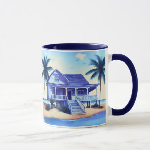 Beach House with Palm Trees Mug
