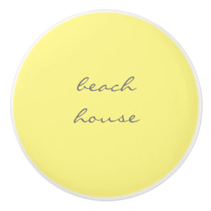 Beach House Yellow Grey Grey Stylish Classy Cool Ceramic Knob