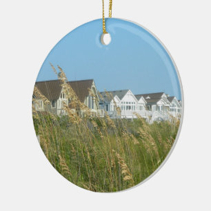 Beach Houses and Beach Grass Ceramic Ornament