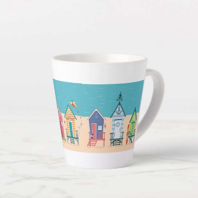 Beach Houses Latte Mug (Right Angle)