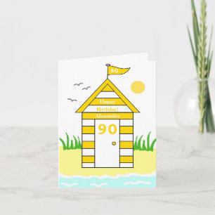 Beach Hut 90th Card