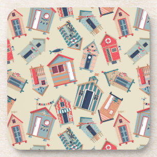 Beach Hut Pattern Coaster