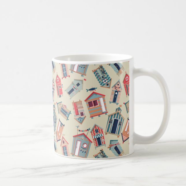 Beach Hut Pattern Coffee Mug (Right)