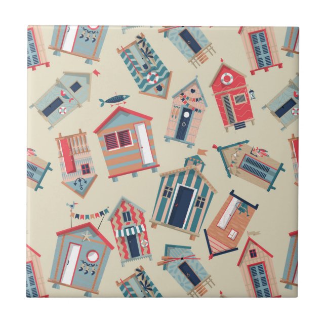 Beach Hut Pattern Tile (Front)