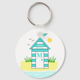 Beach Hut Red Key Ring