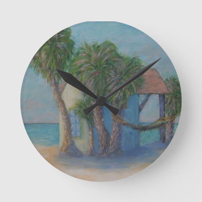 BEACH HUT Wall Clock (Front)
