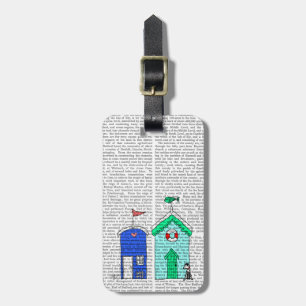 Beach Huts 2 Illustration Luggage Tag