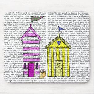 Beach Huts 3 Illustration Mouse Pad