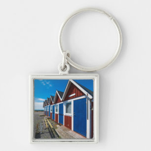 Beach Huts 3 Keychain