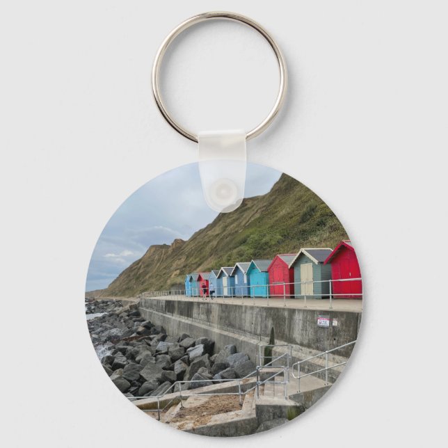 Beach Huts at Sheringham Norfolk  Keychain (Front)