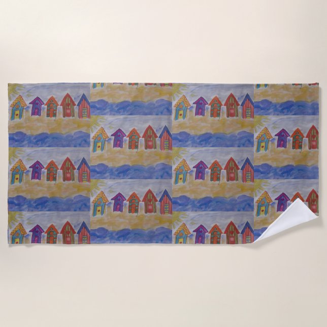 Beach Huts Beach Towel (Front)