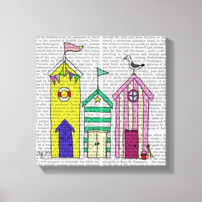 Beach Huts Canvas Print (Front)
