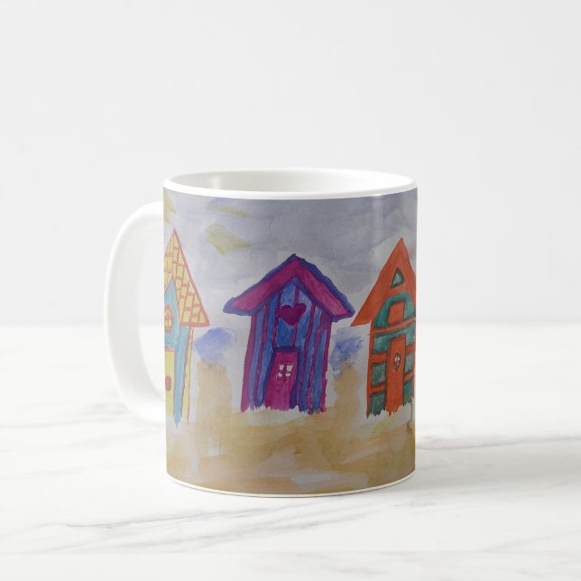 Beach Huts Coffee Mug (Front Left)