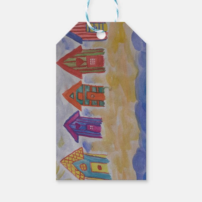 Beach Huts Gift Tags (Front)