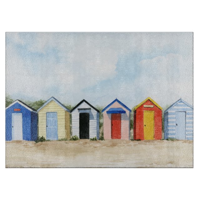 Beach Huts I Cutting Board (Front)