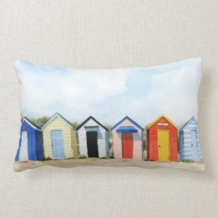 Beach Huts I Lumbar Pillow