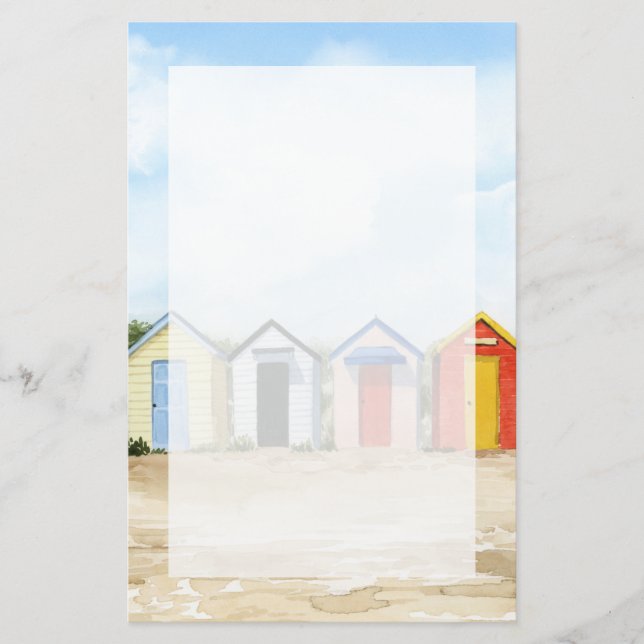 Beach Huts I Stationery (Front)