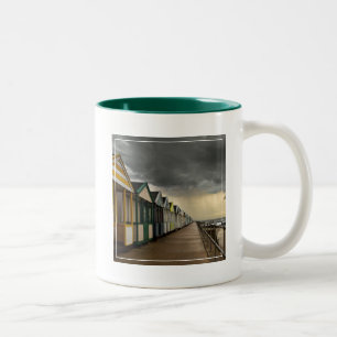 Beach Huts In A Summer Storm Southwold Two-Tone Coffee Mug