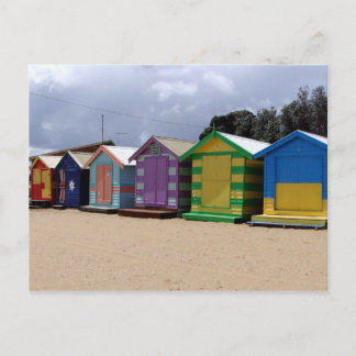 Beach Huts Melbourne 2 Postcard