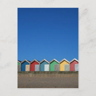 beach huts postcard