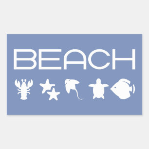 Beach Icons Marine Sea Creatures Monotone Dark Sticker