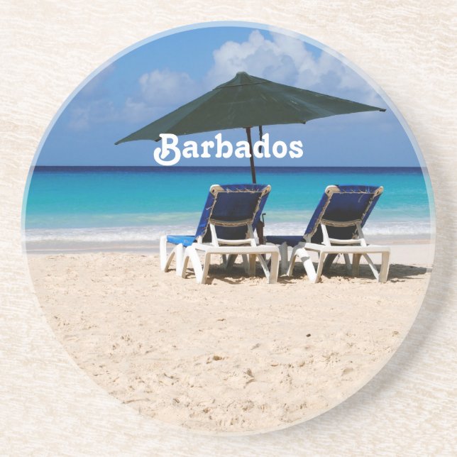 Beach in Barbados Coaster (Front)