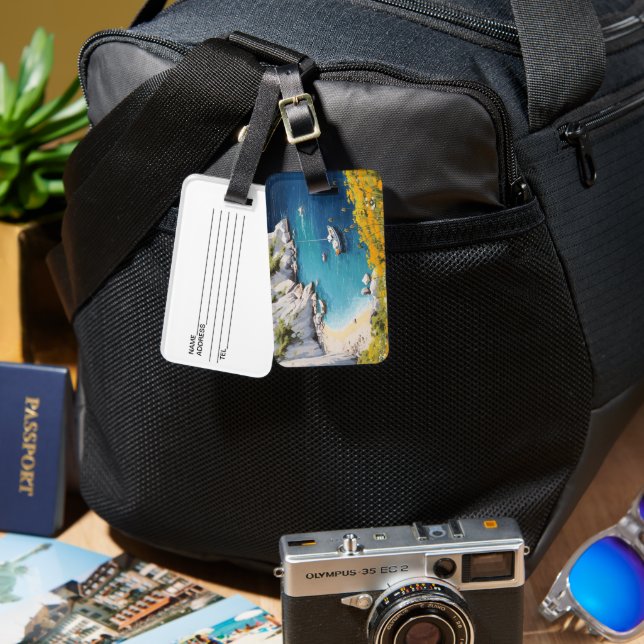 Beach in Greece  Luggage Tag (Front & Back)