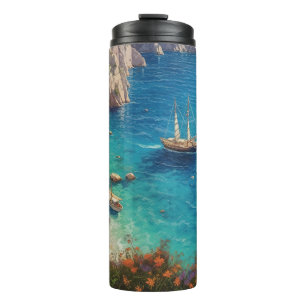 Beach in Greece Thermal Tumbler