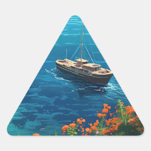 Beach in Greece  Triangle Sticker