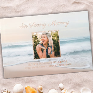Beach In Loving Memory Funeral Memorial Service Guest Book