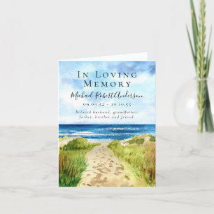 Beach In Loving Memory Funeral Sympathy Thank You Card