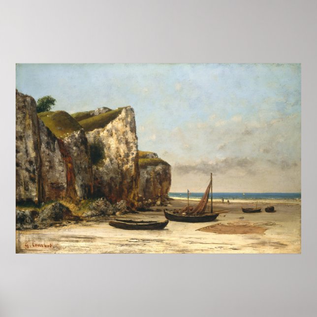 Beach in Normandy - Gustave Courbet Fine Art Poster (Front)