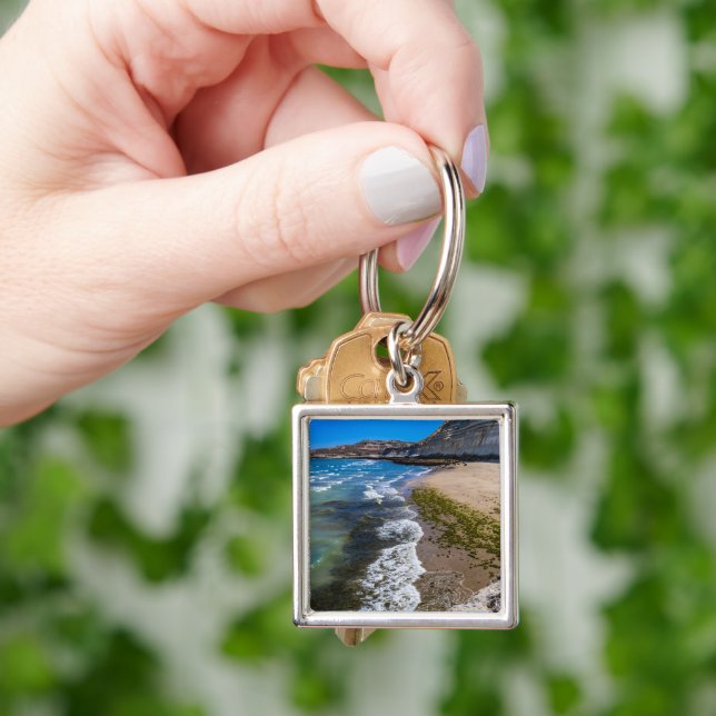 Beach in Puerto Piramides, Argentina Keychain (Hand)