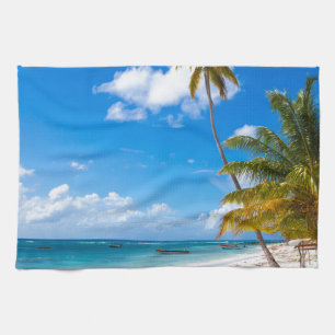 Beach in Saona Dominican Republic Kitchen Towel