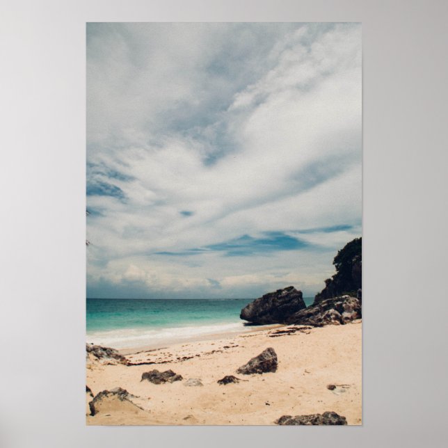 Beach In Tulum, Mexico Poster (Front)