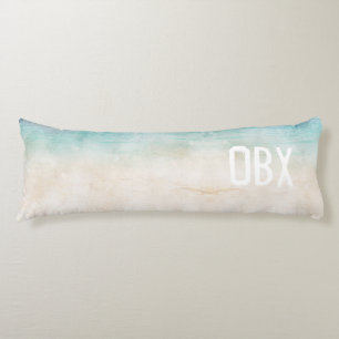 BEACH INITIALS Ocean Sand Water Travel Souvenir Body Pillow