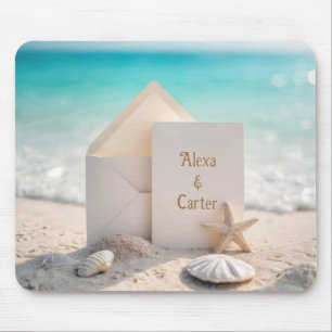 Beach Invitation With Starfish Mouse Pad