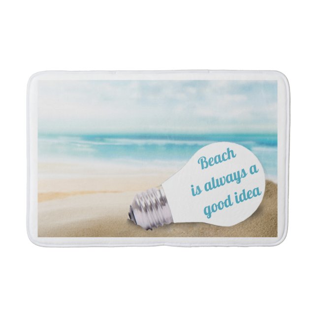 Beach is always a good idea, summer bath mat (Front)