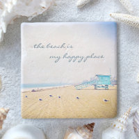 Beach Is My Happy Place Coastal Ocean Sand Seagull