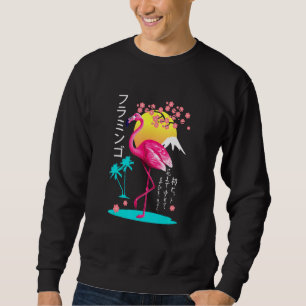 Beach Island Flamingo Vintage Embroidered Flamingo Sweatshirt