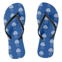 Beach Jelly Fishes Blue Pattern Flip Flops
