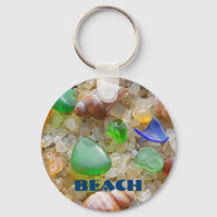 BEACH key chains custom Seaglass Sea Glass