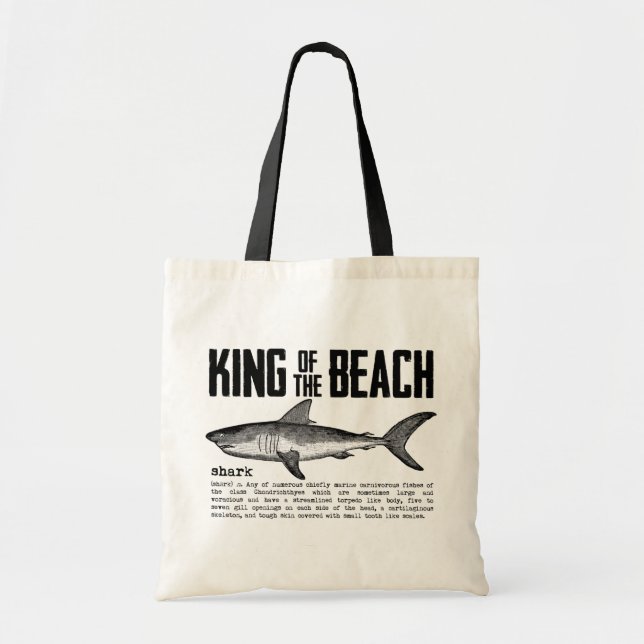 Beach King Vintage Shark with Definition Tote Bag (Front)
