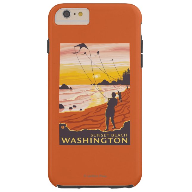 Beach & Kites - Sunset Beach, Washington Case-Mate iPhone Case (Back)