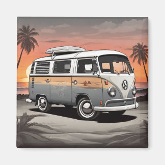 "Beach Kombi Fridge Magnet - Coastal Adventure Dec