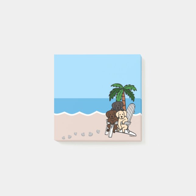 Beach Labradors Deck Chair Post-it Notes (Front)