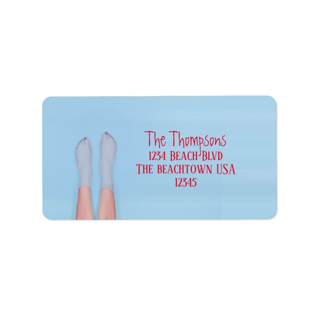 Beach Lake Ocean Simple Personalized Cute Label (Front)